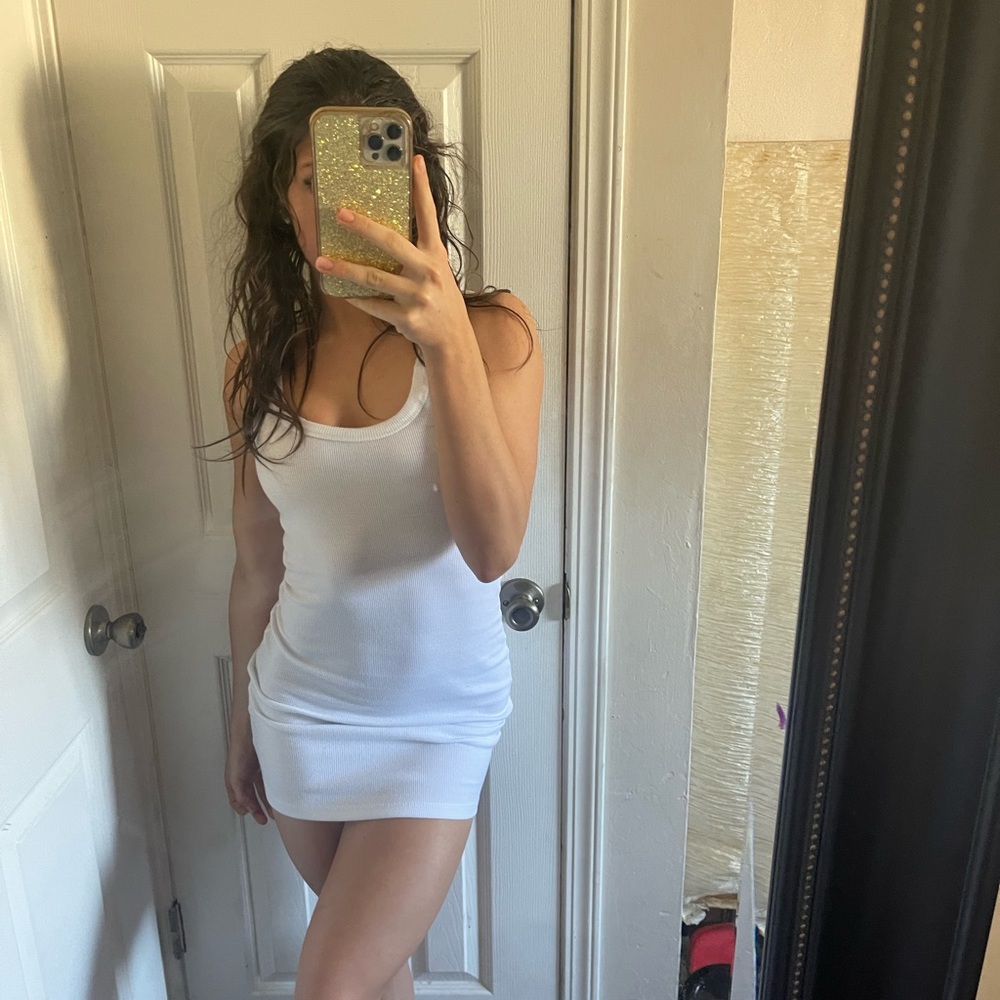 White bodycon dress from fashion nova